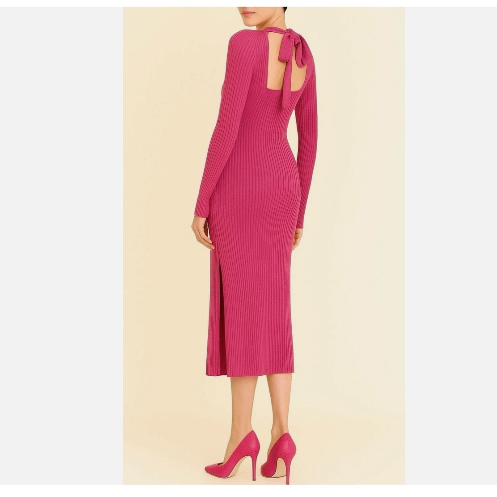 House of Harlow 1960 Cherry Pink Ribbed Knit Dress – Size S (NWT)